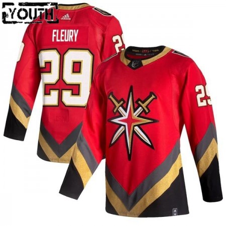 Vegas Golden Knights Dresy Marc-Andre Fleury 29 2020-21 Reverse Retro Authentic - Dětské Vegas Golden Knights Dresy Marc-Andre Fleury 29 2020-21 Reverse Retro Authentic - Dětské